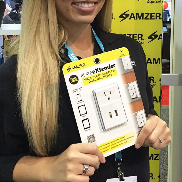 Stop by #AMZER booth 1658 and check out our #Plate #Extender Dual USB Port Wall Plate Charger! Turn any standard wall outlet into a dual USB outlet instantly! Charge your iPad and iPhone simultaneously! #InspiredByRealLife #CTIA #Comprar15