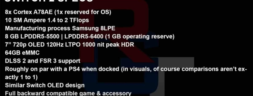 Las últimas especificaciones filtradas de la Nintendo Switch 2 decepcionan, ¿existirá una versión Pro?